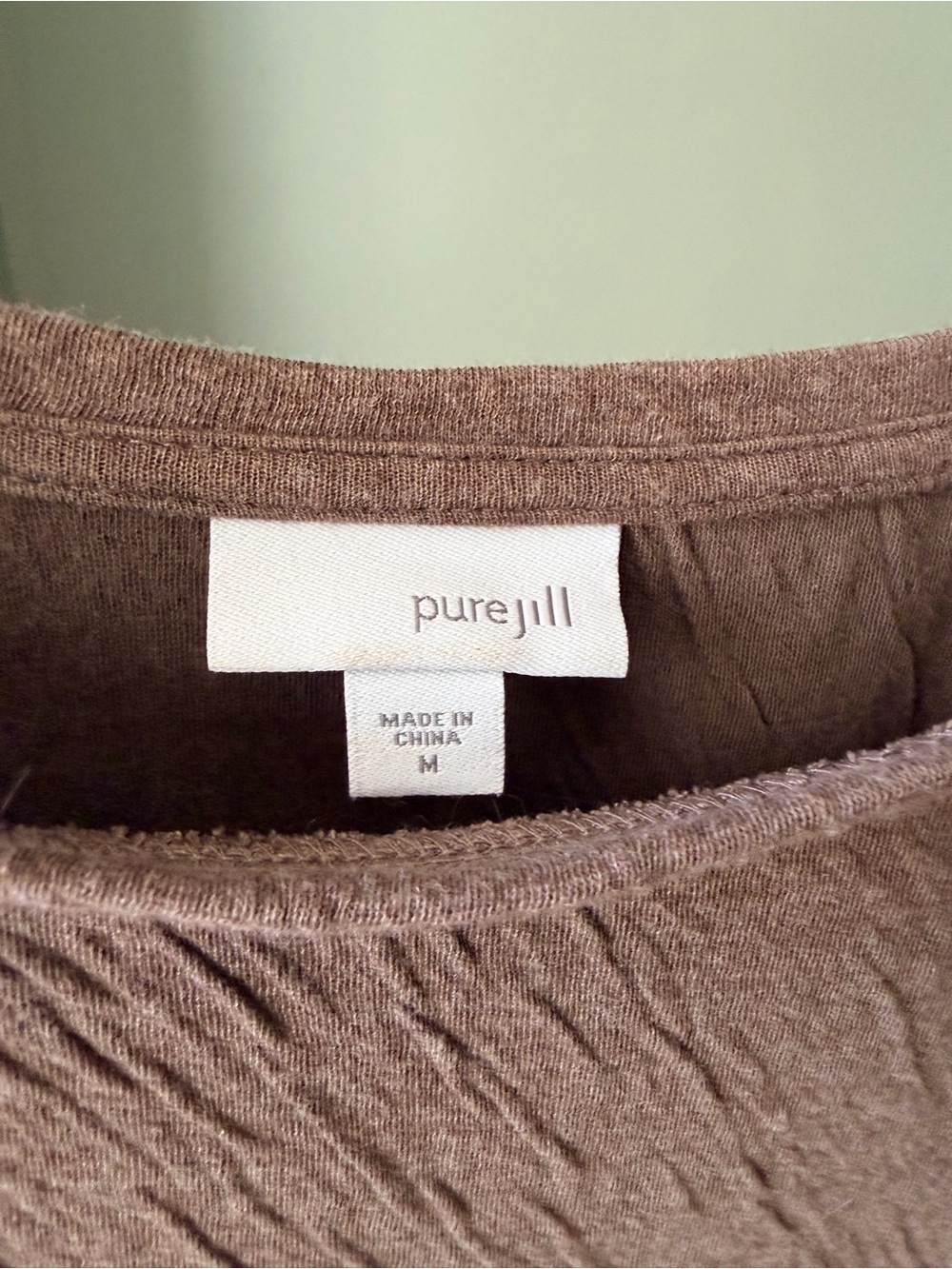 Pure Jill J.Jill Brown Textured Cotton Midi Dress Pockets M - Picture 4 of 8